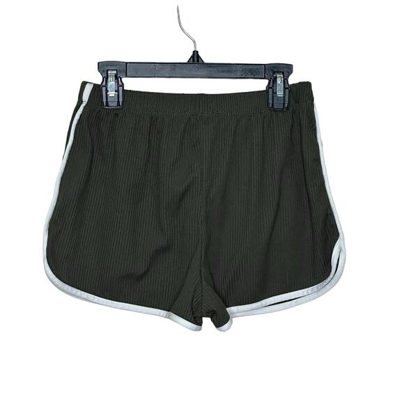 Capella dark green ribbed pull on shorts size Small - Picture 2 of 6